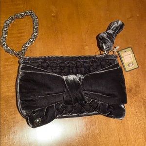 Juicy Couture grey velvet wristlet NWT